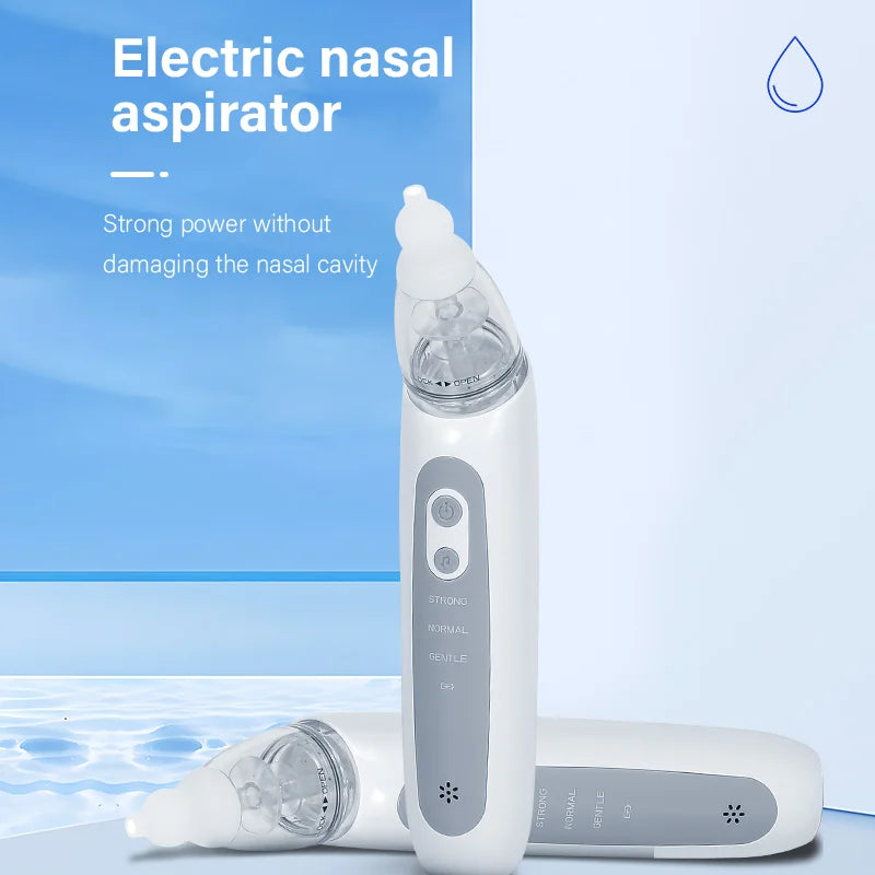 Aspirador nasal eléctrico recargable para bebés – Limpiador nasal portátil para recién nacidos y bebés con succión suave