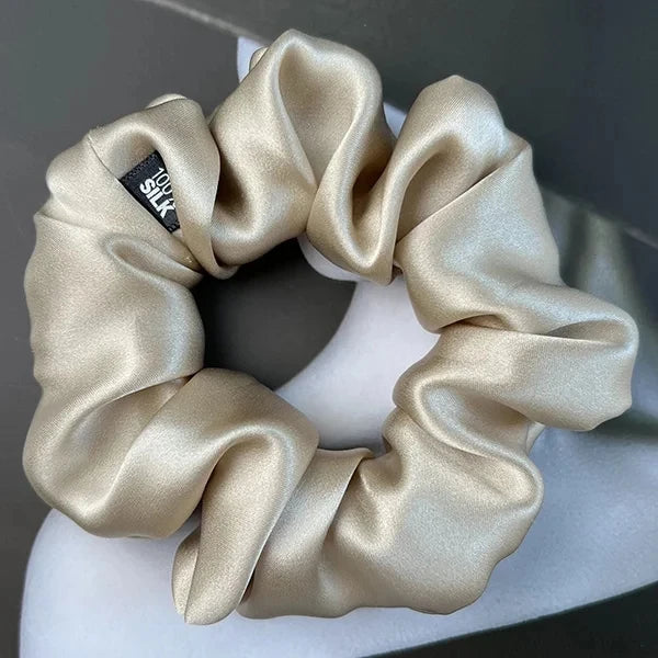 Goma para el pelo 100% seda Mulberry – 19 Momme, elástico grande para mujeres y niñas | Accesorio de lujo de seda para coleta