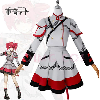 Kasane Teto Cosplay Costume | Adult Carnival Uniform Anime Outfit | Halloween Party & Masquerade Game Costume for Women