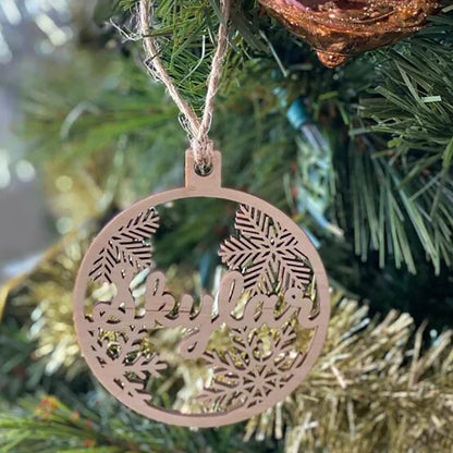 Personalized Wooden Christmas Tree Ornament – Custom Name Hanging Bauble Holiday Decoration Gift