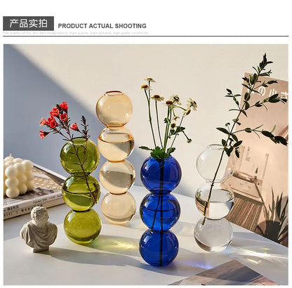 Nordic Glass Flower Vase – Decorative Terrarium Planter for Home, Living Room & Office Décor