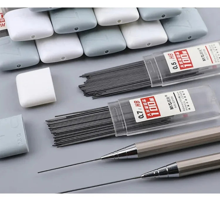 Mines de crayon mécanique 2B/HB – Recharges de graphite de 0,5 mm et 0,7 mm pour l'écriture, le dessin, l'esquisse, les fournitures scolaires et de bureau
