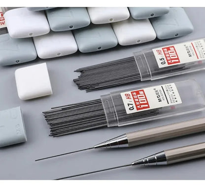 Mines de crayon mécanique 2B/HB – Recharges de graphite de 0,5 mm et 0,7 mm pour l'écriture, le dessin, l'esquisse, les fournitures scolaires et de bureau