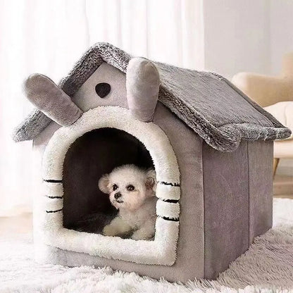 Casa Cama para Perros para Todas las Estaciones, Cama para Mascotas Desmontable y Lavable para Perros Pequeños y Gatos, Casa Cálida de Invierno para Cachorros, Caseta para Teddy