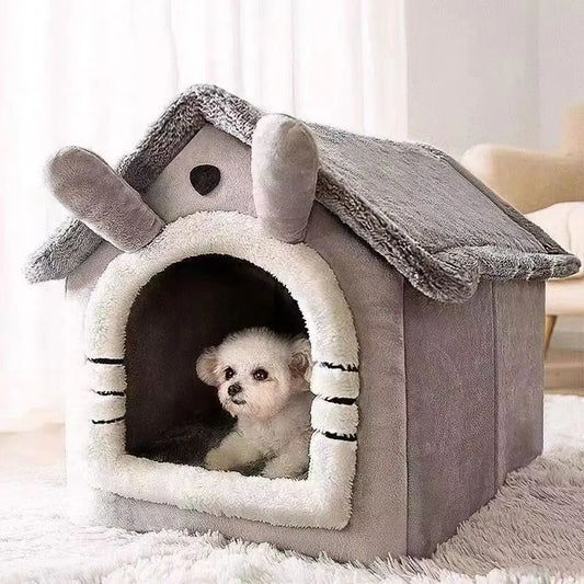 Casa Cama para Perros para Todas las Estaciones, Cama para Mascotas Desmontable y Lavable para Perros Pequeños y Gatos, Casa Cálida de Invierno para Cachorros, Caseta para Teddy