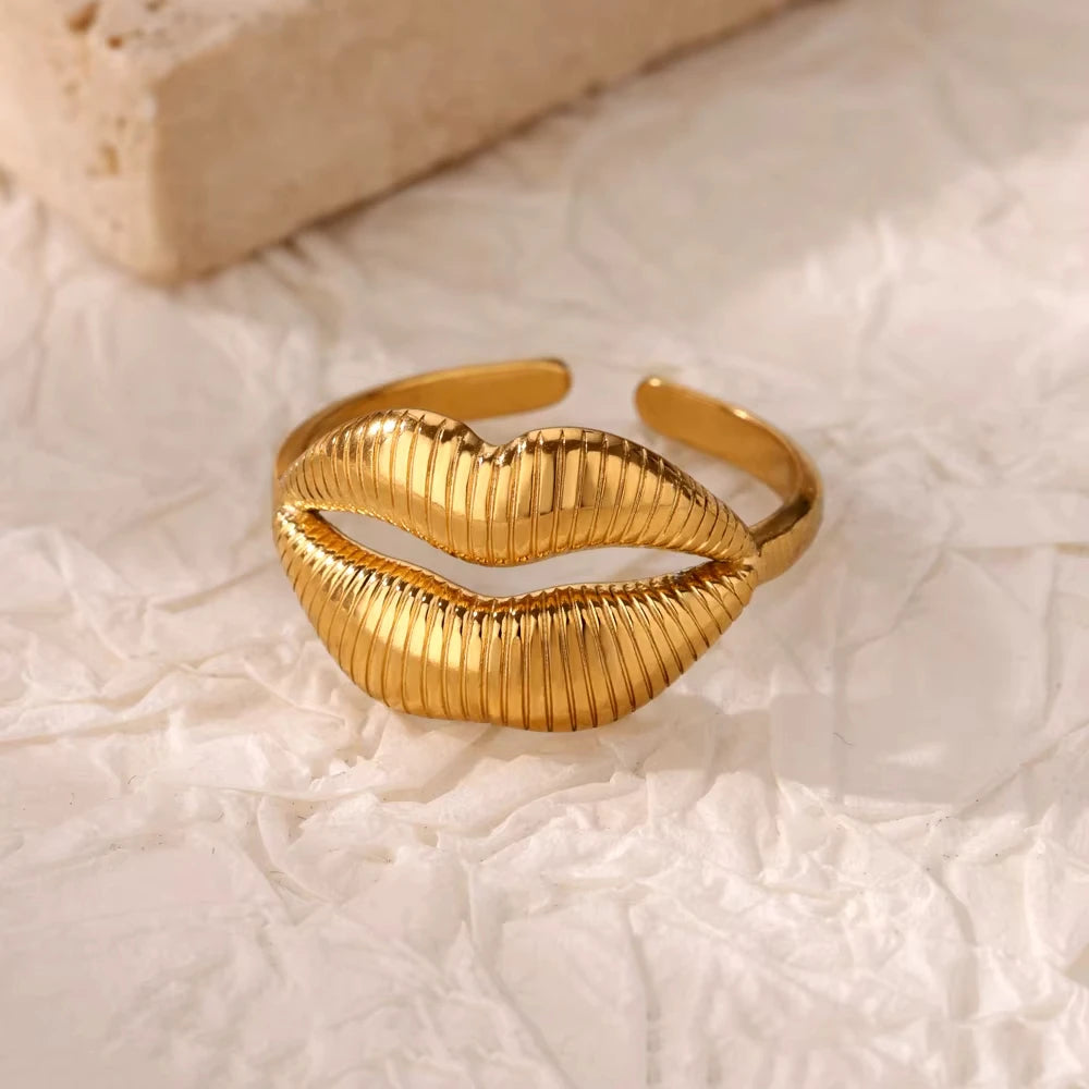Anillo de circonita de acero inoxidable ajustable con diseño de ojo turco – Anillo de boda geométrico de color dorado para mujer | Regalo de joyería de lujo de moda