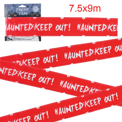 Halloween Warning Tape – Scary Caution & Hazard Tape Roll for Indoor & Outdoor Party Decorations, Spooky DIY Props & Haunted House Decor