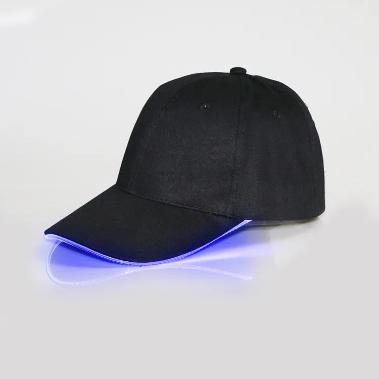 Fiber Optic LED Baseball Cap – 7-Color Luminous Light-Up Hat with USB Rechargeable Design for Parties, Performances & EDC