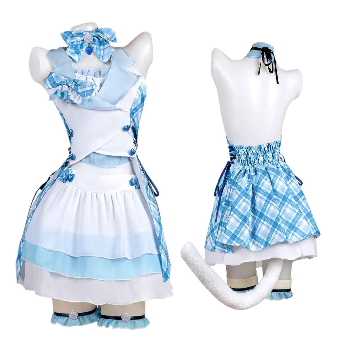 Chocola Catgirl Maid Cosplay Costume – Idol Halloween Dress (Anime Theatrical Outfit)