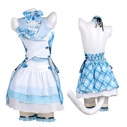 Chocola Catgirl Maid Cosplay Costume – Idol Halloween Dress (Anime Theatrical Outfit)