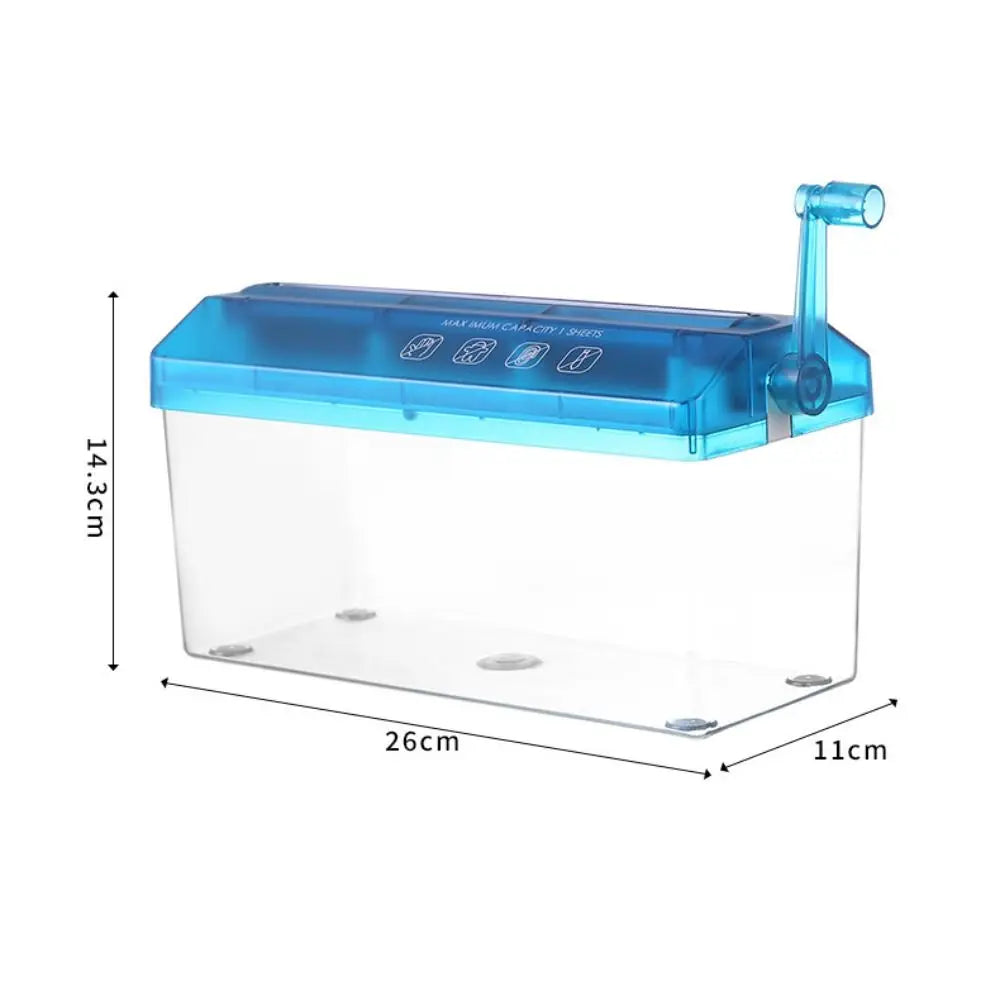 Mini Manual Paper Shredder – ABS Hand-Crank Document Shredder with Transparent Design, Eco-Friendly Portable Cutting Tool for Home & Office