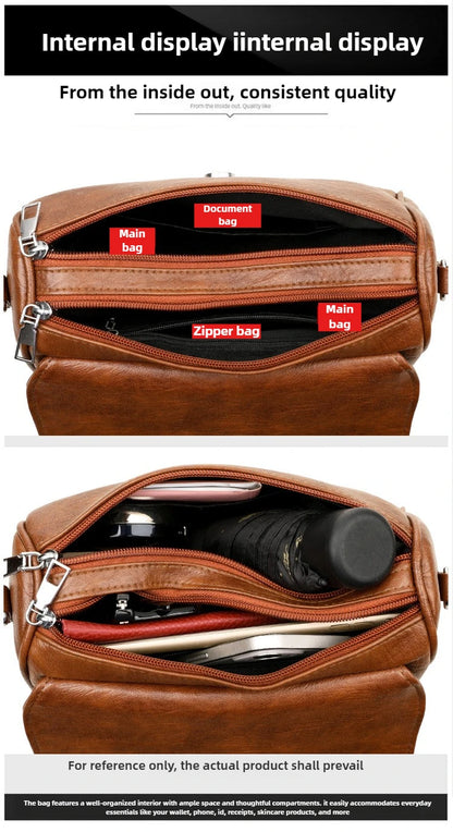 Sac bandoulière en cuir ciré huilé rétro – Sac à main texturé vintage avec rabat élégant, bandoulière réglable, sac à main décontracté classique pour femmes et usage quotidien