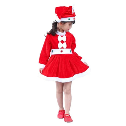 Baby Boys and Girls Santa Claus Christmas Costume Set, Kids Xmas Outfit with Top, Pants or Dress, Hat and Belt, Cute Holiday Cosplay Clothing for Christmas Parties, New Year Celebrations and Festive Events