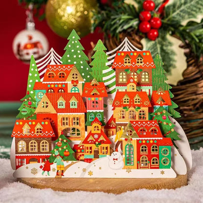 3D Christmas Greeting Card – Hot Stamped Laser Engraved Pop-Up Paper Card for Xmas, New Year, Thank You & Friends