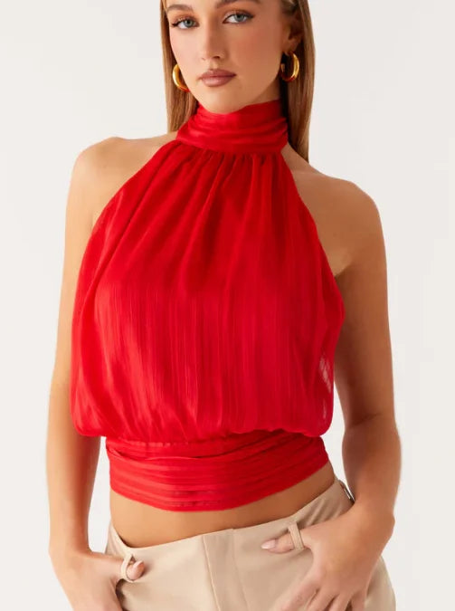 Women's Y2K Halter Top – Sleeveless Backless Summer Tank Top for Casual, Party & Streetwear Fashion