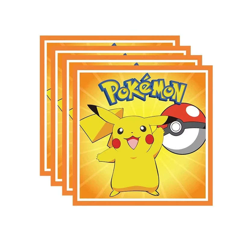 Pokémon Birthday Party Decorations Set – Balloons, Keychains, Napkins, Stickers, Tableware, Plates & Tablecloth Party Supplies & Favors