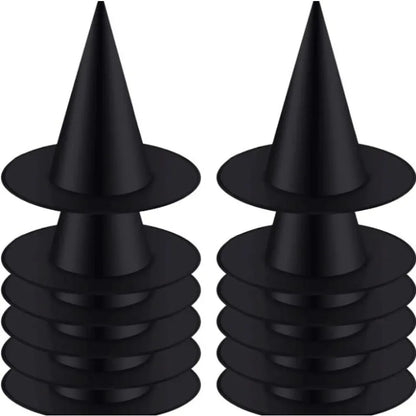 Halloween Witch Hat – Black & White Wizard Cap for Kids, Cosplay Party Costume Accessory, Home Hanging Decoration & Festival Favor