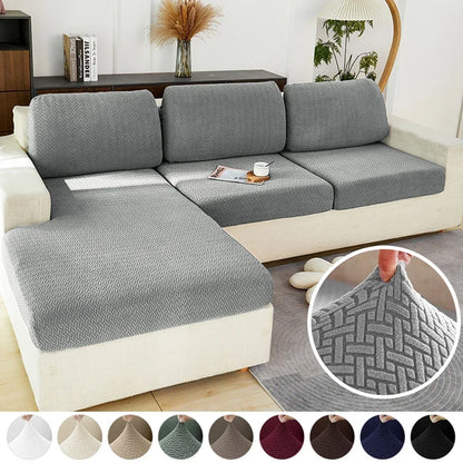 Stretch Jacquard Sofa Seat Cushion Cover – Washable Furniture Protector for Sectional & Loveseat Sofas