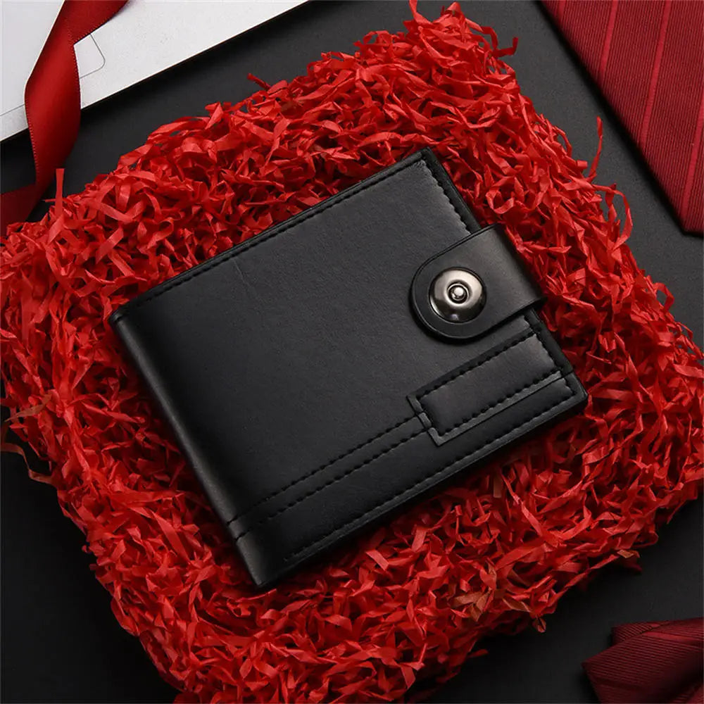 Billetera de cuero de gran capacidad para hombre con ventana para identificación, ranuras para tarjetas y monedero.