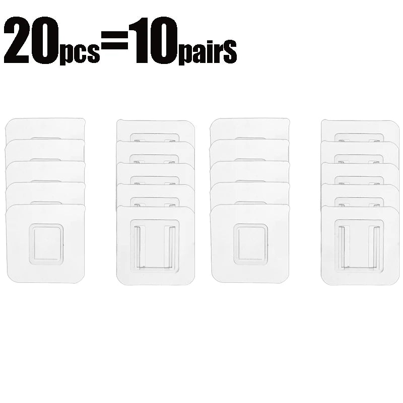 40-Piece Clear Self-Adhesive Wall Hooks – Transparent Traceless Hooks for Kitchen, Bathroom & Home Organization
