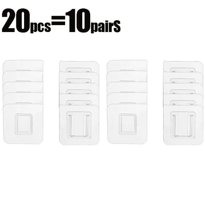 40-Piece Clear Self-Adhesive Wall Hooks – Transparent Traceless Hooks for Kitchen, Bathroom & Home Organization