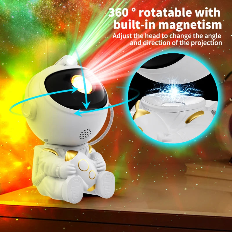 Astronaut Galaxy Projector Night Light – LED Starry Sky Lamp for Bedroom Decor, Kids Gift & Relaxing Atmosphere