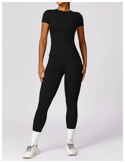Camiseta de running NCLAGEN para mujer – Top deportivo transpirable de manga corta para gimnasio, yoga, fitness, entrenamiento y ropa deportiva