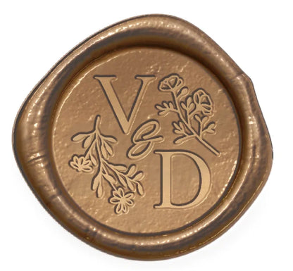Sello de cera personalizado para bodas – Iniciales y logo personalizados, sello de metal para invitaciones | Embalaje de regalo DIY y accesorio de decoración de bodas