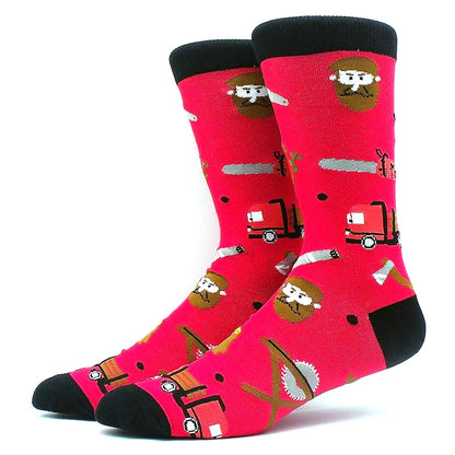 Funny Colorful Hip Hop Socks – Combed Cotton Animal, Astronaut & Geometric Print Socks for Men & Women, Business Dress Wear