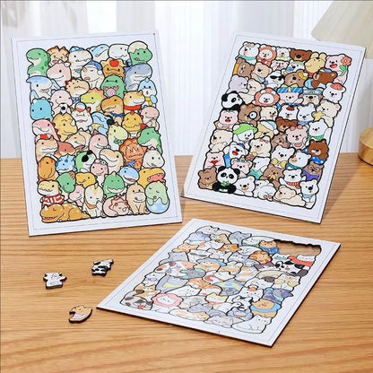 Puzzle en bois Montessori animaux – Jouet empilable chat, jeu de casse-tête éducatif pour enfants, jouet d'apprentissage créatif en bois, travaux manuels de peinture et décoration de chambre