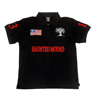 Men's Y2K Embroidered Polo Shirt Oversized Hip Hop Retro Short Sleeve Streetwear Tee