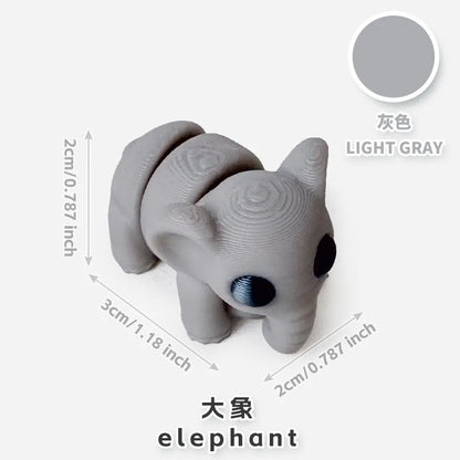 10/50 unidades de figuras de mini animales impresas en 3D – Modelos de simulación de dibujos animados móviles, juguetes coleccionables bonitos, decoración de escritorio y set de regalo de cumpleaños