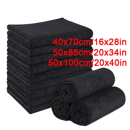 Toallas de Salón de Microfibra, 5/2 uds. – Toallas Negras para Peluquero, Toallas a Prueba de Lejía para el Hogar, Hotel, Salón de Belleza y Uso Profesional del Cabello