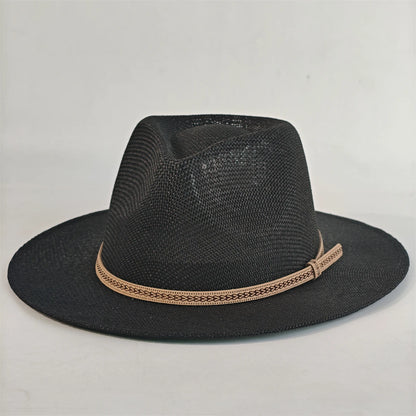Unisex Panama Straw Hat – British Style Foldable Sun Hat for Men & Women, Beach Hat with Sun Protection for Summer