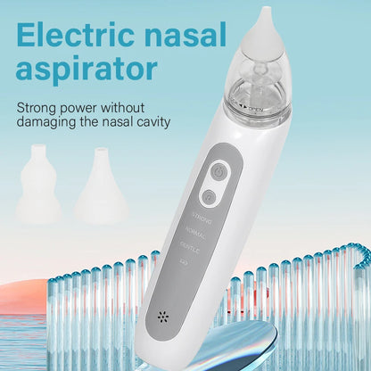 Electric Baby Nasal Aspirator – Automatic Nose Cleaner for Newborns & Toddlers with 3 Soft Silicone Tips, Gentle Suction & Music Function