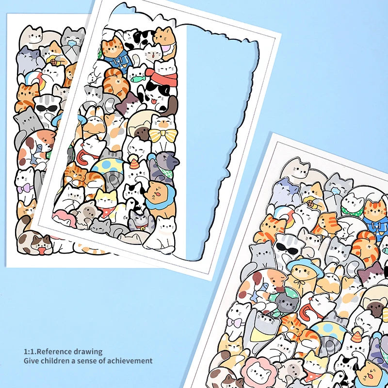 Puzzle en bois Montessori animaux – Jouet empilable chat, jeu de casse-tête éducatif pour enfants, jouet d'apprentissage créatif en bois, travaux manuels de peinture et décoration de chambre