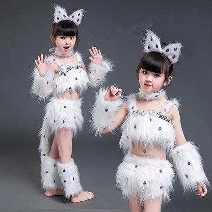 Cat & Fox Animal Cosplay Costume – Sexy Animal Dance Outfit for Halloween Roleplay & Party Wear