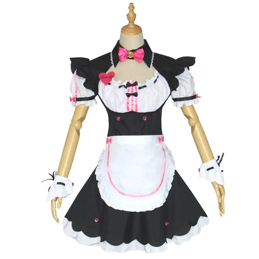 Disfraces de Cosplay de Mucama de Chocola y Vainilla – Conjunto de Uniforme de Chica Gato de Anime (Traje para Halloween y Exposición de Cómics)