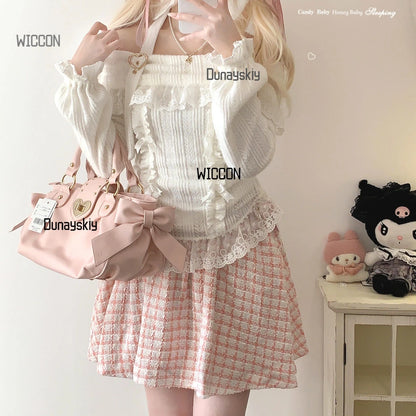 Woman Character Angel Role Play Costume – Japanese Anime Kimono Slit Elf Goddess Dress COS Uniform Set