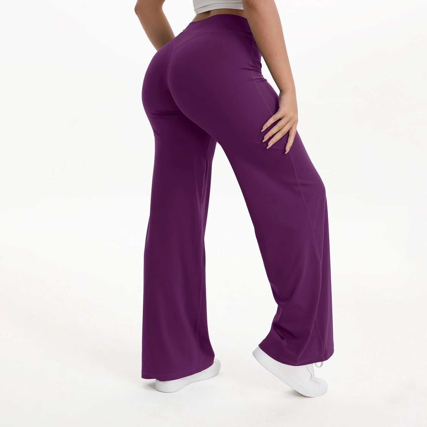 NCLAGEN Pantalones de Yoga de Pierna Recta SoftMotion para Mujer – Leggings de Gimnasio de Tiro Medio Efecto Segunda Piel, Pantalones Deportivos para Pilates y Correr, para Fitness, Entrenamiento y Uso Diario