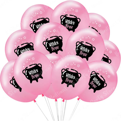 12-Inch Halloween Latex Balloons – Black, Orange, White & Pink Balloons for Halloween Parties, Holiday Events, Party Favors & Decorations