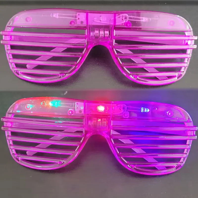 Lunettes de fête lumineuses à LED – Lunettes néon phosphorescentes 3 modes pour anniversaires, mariages et festivals