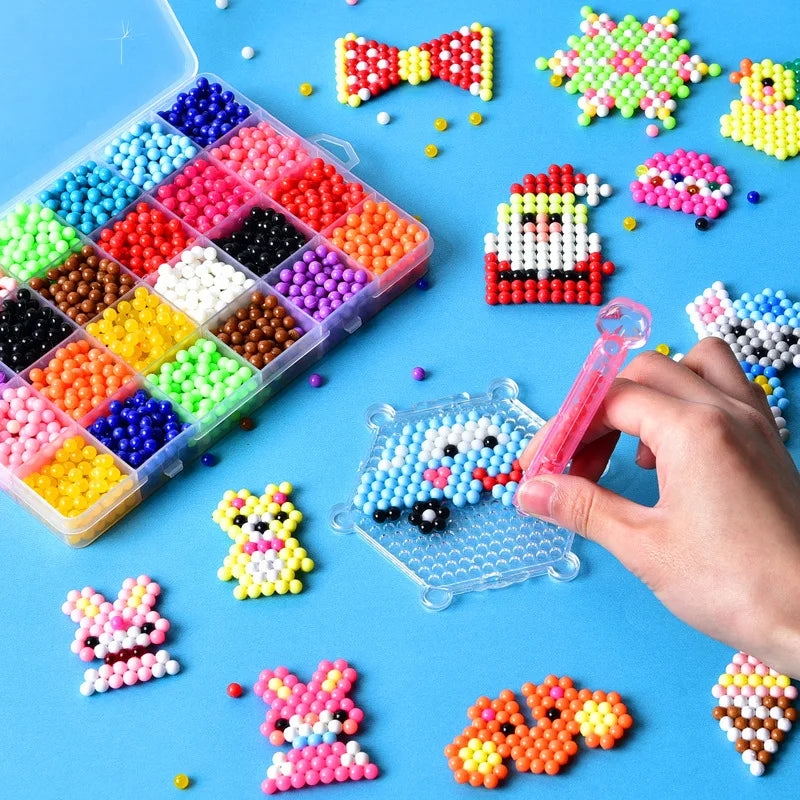 Kit de création perles à souder à l'eau 1000 pièces – Ensemble de perles magiques à pulvériser pour les arts, l'artisanat et le jeu créatif des enfants