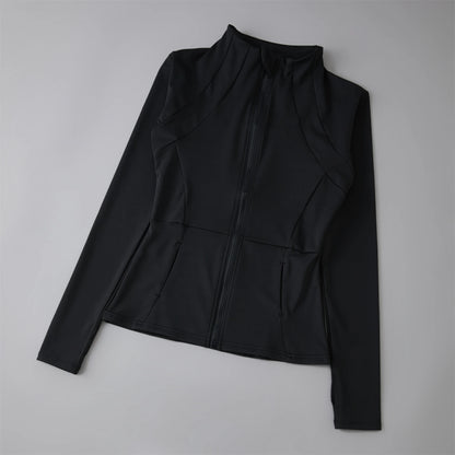 Women’s Yoga & Running Sports Jacket – Long Sleeve Windbreaker Activewear Sweatshirt for Workout & Training