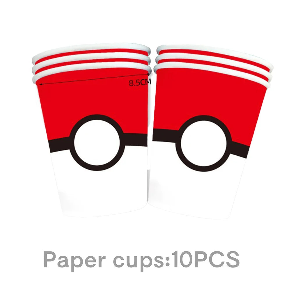 Pokémon Birthday Party Supplies Set – Paper Plates, Cups, Napkins, Tablecloth, Gift Bag Fillers & Guest Favors for Pikachu Party & Baby Shower