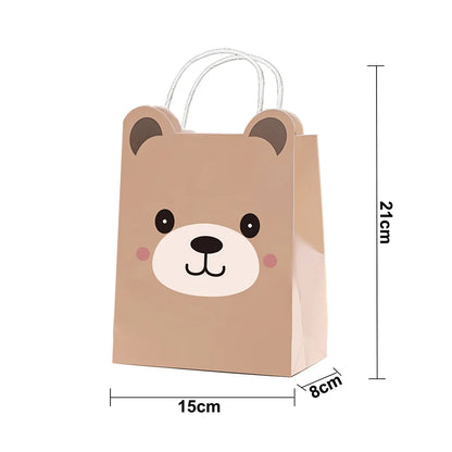 Bolsas de regalo de papel kraft de 5/10/25/50 piezas con asas – Bolsas de regalo y dulces de 10 colores para cumpleaños, bodas, baby showers y empaques de regalo