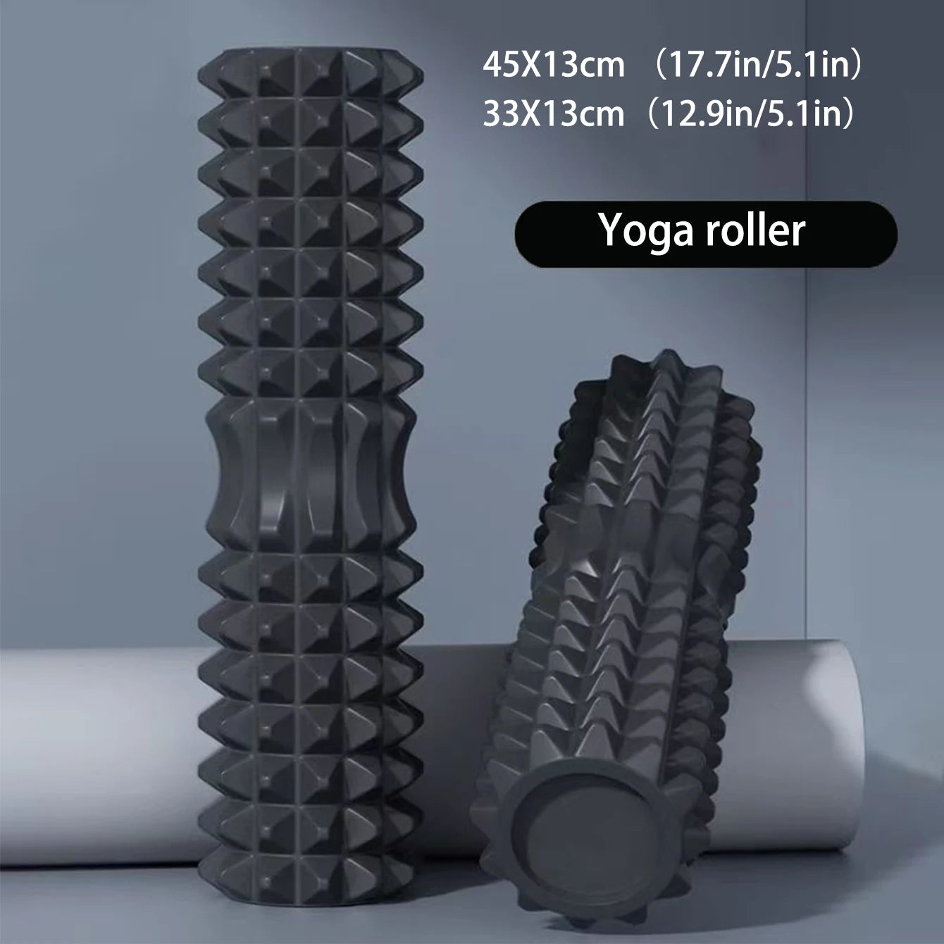 Rodillo de espuma para yoga de 45 cm – Rodillo masajeador muscular para pilates, estiramientos, recuperación física, entrenamiento de gimnasio y equipo de ejercicio de yoga