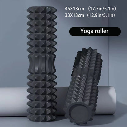 Rodillo de espuma para yoga de 45 cm – Rodillo masajeador muscular para pilates, estiramientos, recuperación física, entrenamiento de gimnasio y equipo de ejercicio de yoga