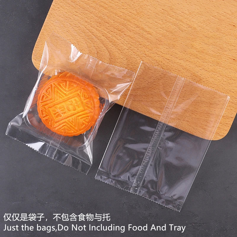 LBSISI Life 100 bolsas para galletas de luna – Bolsas de plástico transparentes para empaques de regalo caseros para festivales, galletas y crujientes de yema de huevo