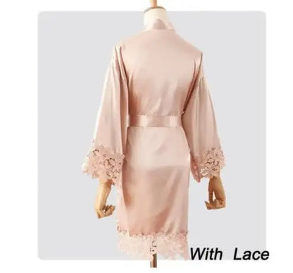 Women’s Summer Lace Kimono Robe – Bride & Bridesmaid Wedding Sleepwear Embroidered Bathrobe Night Dress